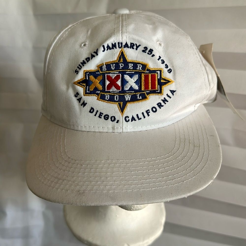 NFL Super Bowl XXII White Baseball Cap 1998 Adjustable Hat Vintage Rare